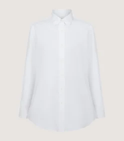 Women'S Button Down Signature Cotton Twill Shirt In White*Purdey New