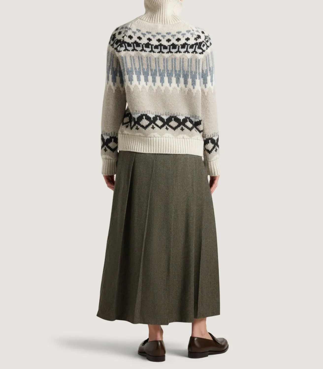 Women'S Cashmere Fairisle Falcon Crew Neck Sweater In Kestral*Purdey Discount