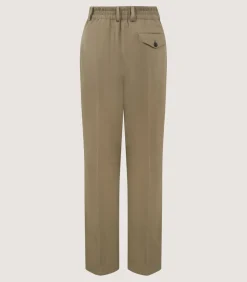 Women'S Cotton Flat Front Trouser In Dark Olive*Purdey Hot