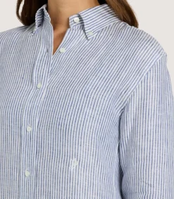 Women'S Linen Oxford Stripe Dress*Purdey Sale