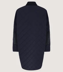 Women'S Long Quilted Jacket In Navy*Purdey Best