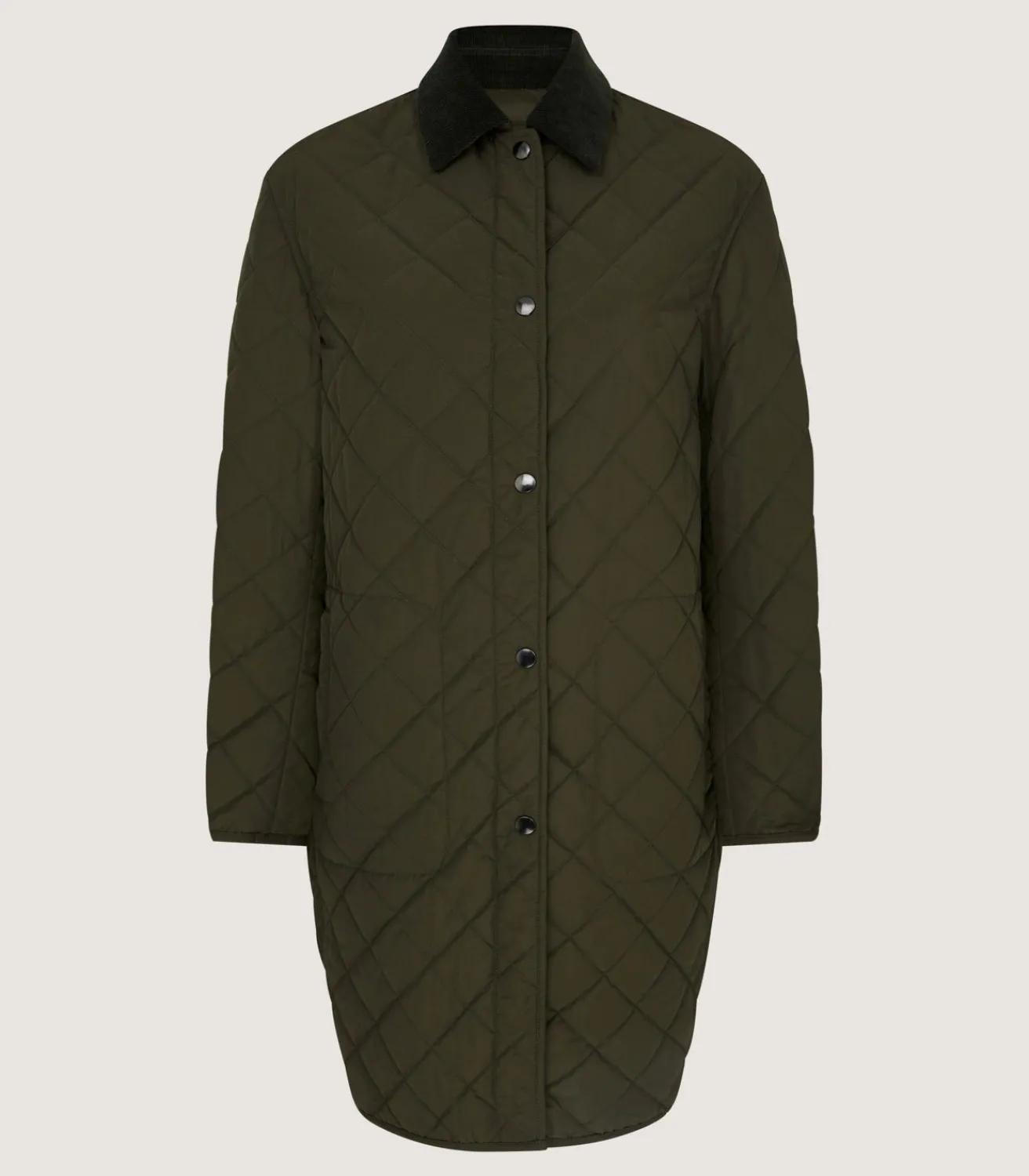 Women'S Long Quilted Jacket In Dark Olive*Purdey Flash Sale