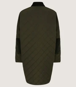 Women'S Long Quilted Jacket In Dark Olive*Purdey Flash Sale