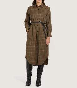 Women'S Merino Country Check Shirt Dress*Purdey Cheap