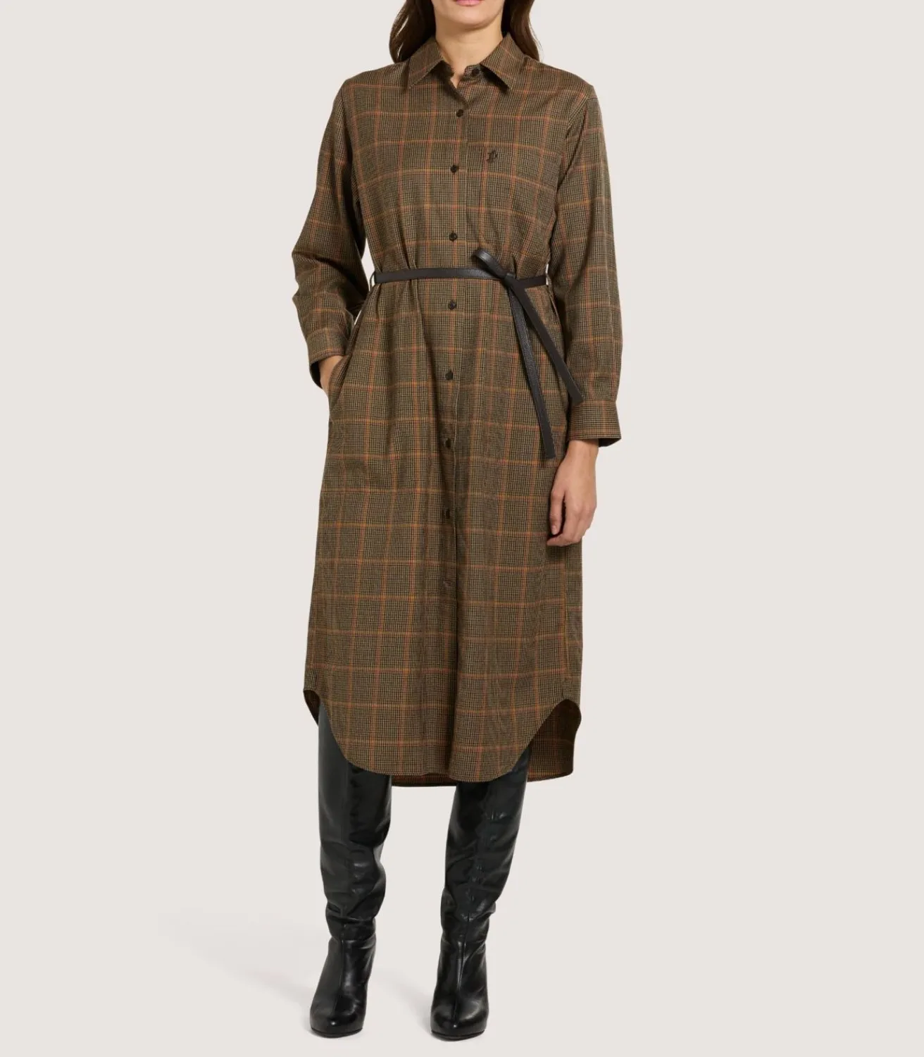 Women'S Merino Country Check Shirt Dress*Purdey Cheap