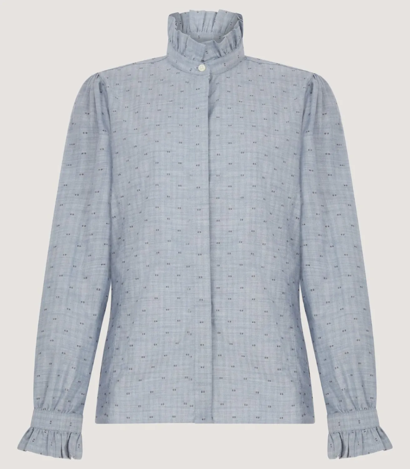 Women'S Pie Crust Spotted Shirt In Light Blue*Purdey Clearance