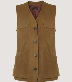 Women'S Suede Sporting Vest In Tan*Purdey Store
